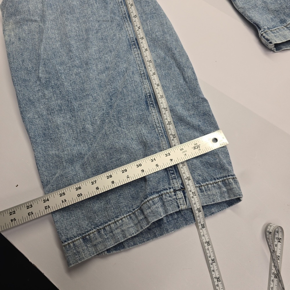 Gap Denim High Rise Wide Leg Light Wash Drawstring Pants XL Blue Acid Wash - Picture 5 of 7